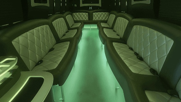 Interior of Norfolk Party Bus Company's 20 Passenger Party Bus in Norfolk
