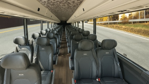 Interior of Nebraska Party Bus Company's 28 Passenger Minibus in Nebraska