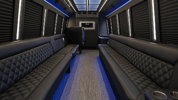 Interior of Fremont Party Bus Company's 30 Passenger Party Bus in Fremont