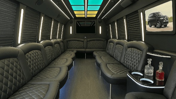 Interior of Columbus Party Bus Company's 40 Passenger Party Bus in Columbus