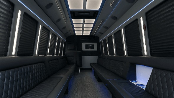 Interior of North Platte Party Bus Company's 40 Passenger Party Bus in North Platte