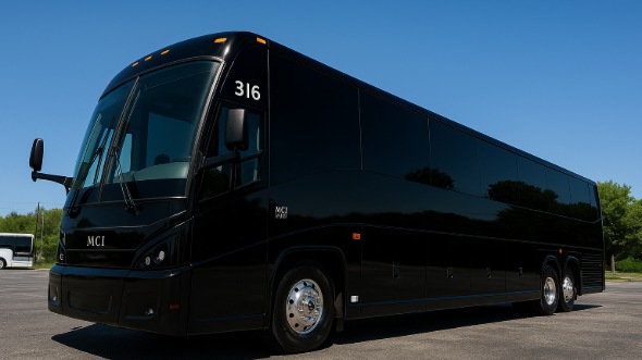 Exterior of Nebraska Party Bus Company's 46 Passenger Charter Bus in Nebraska