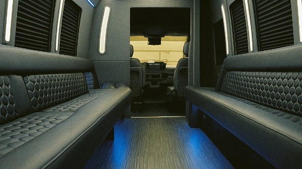Interior of Papillion Party Bus Company's 50 Passenger Party Bus in Papillion