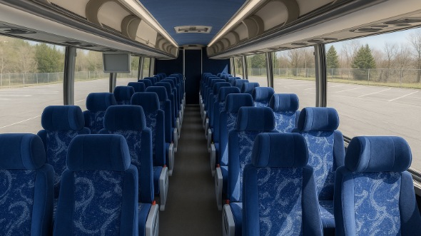 Interior of Nebraska Party Bus Company's 54 Passenger Charter Bus in Nebraska