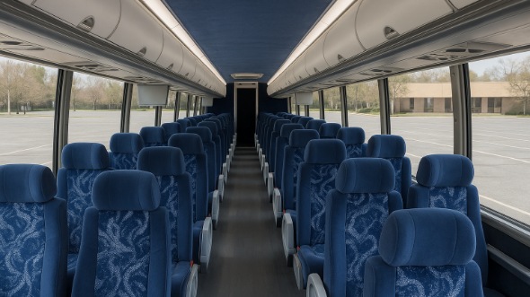 Interior of Nebraska Party Bus Company's 55 Passenger Charter Bus in Nebraska