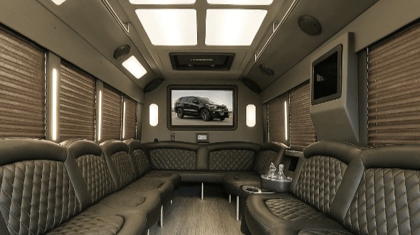 Nebraska 28 passenger party bus interior